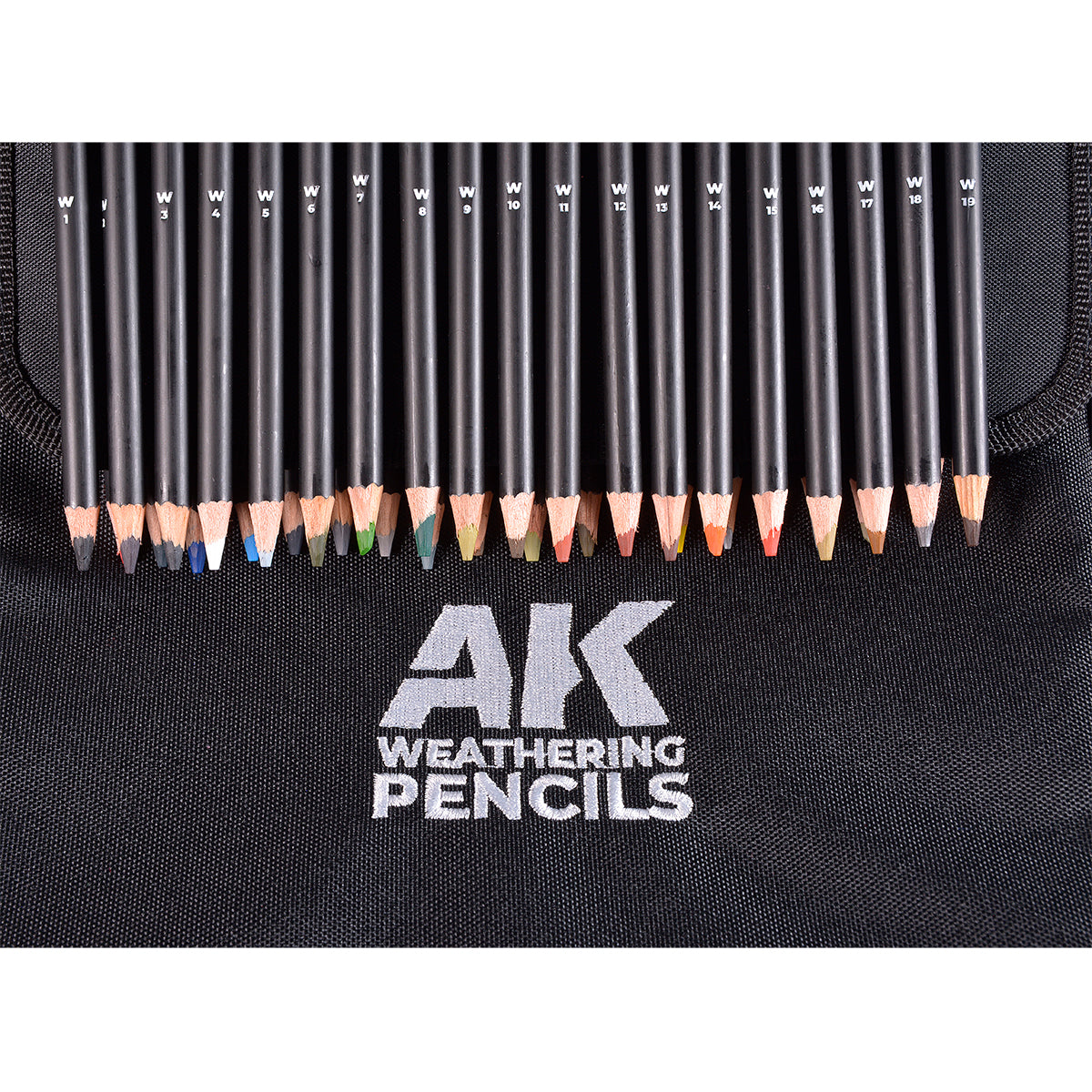 AK Interactive Weathering Pencils Full Range in Cloth Case AK10050