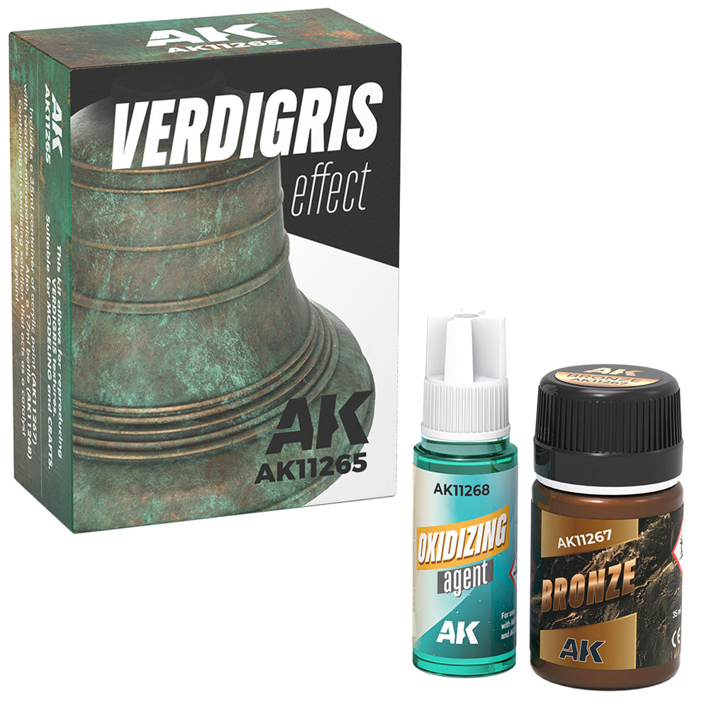 AK Interactive 11265 Verdigris Bronze/Copper/Brass Tarnish Weathering Effect Kit