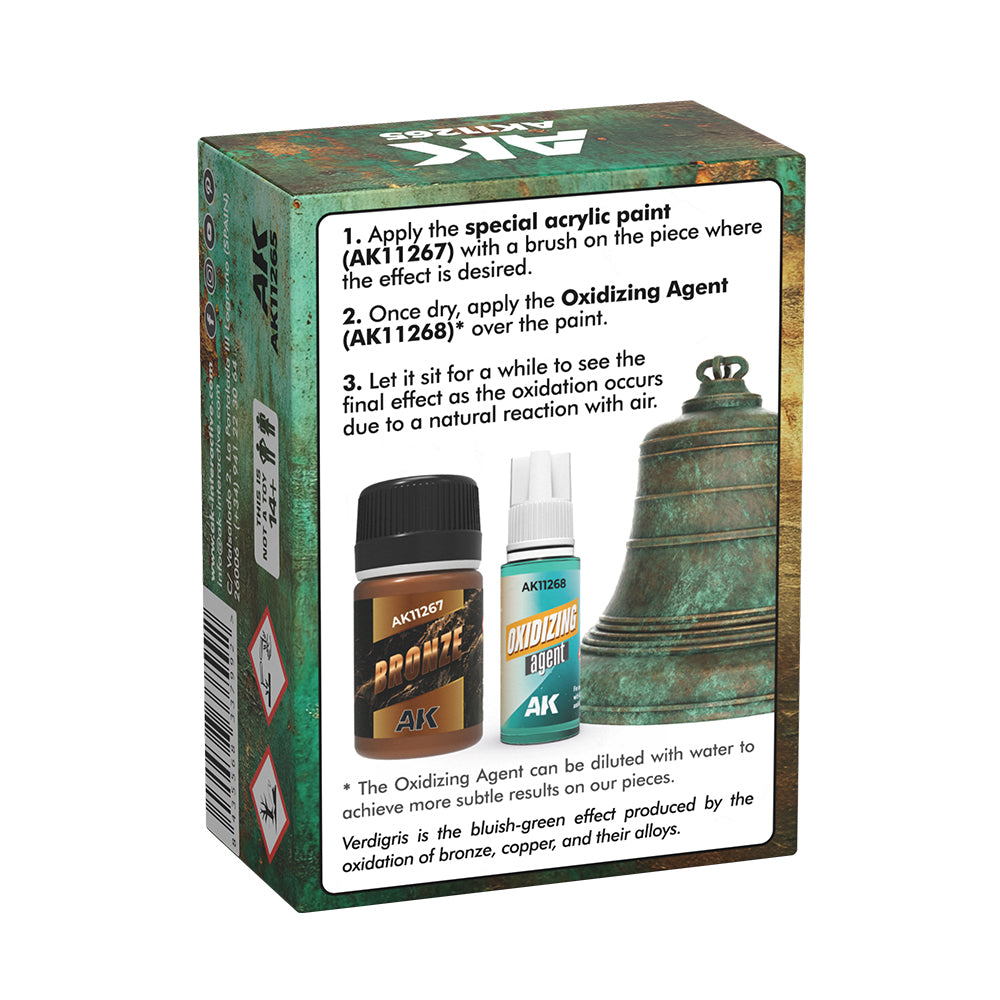 AK Interactive 11265 Verdigris Bronze/Copper/Brass Tarnish Weathering Effect Kit