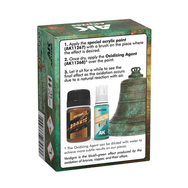 AK Interactive 11265 Verdigris Bronze/Copper/Brass Tarnish Weathering Effect Kit
