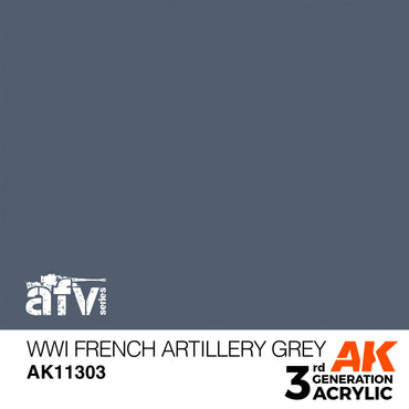 AK Interactive 11303 WWI French Artillery Grey 17ml AFV 3G Acrylic Model Paint