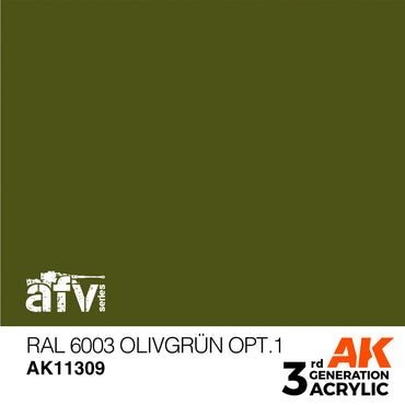 AK Interactive 11309 RAL 6003 Olivgrün Opt.1 17ml AFV 3G Acrylic Model Paint