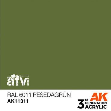 AK Interactive 11311 RAL 6011 Resedagrün 17ml AFV 3G Acrylic Model Paint