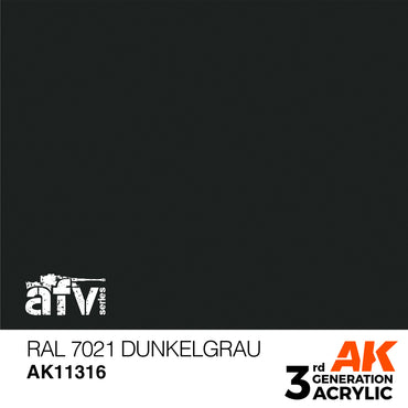 AK Interactive 11316 RAL 7021 Dunkelgrau 17ml AFV 3G Acrylic Model Paint