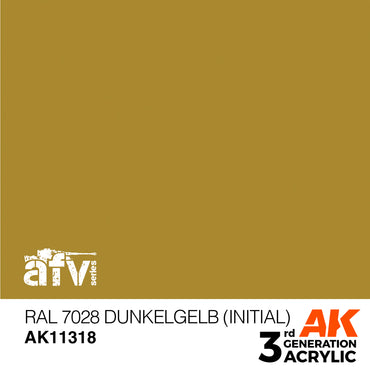 AK Interactive 11318 RAL 7028 Dunkelgelb (Initial) 17ml AFV 3G Acrylic Paint