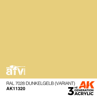 AK Interactive 11320 RAL 7028 Dunkelgelb (Variant) 17ml AFV 3G Acrylic Model Paint