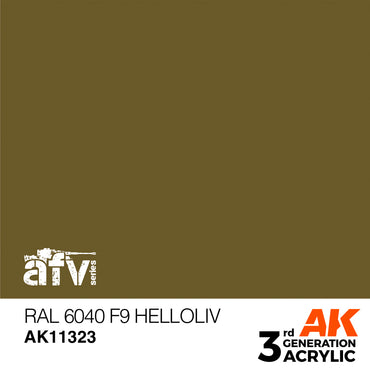 AK Interactive 11323 RAL 6040 F9 Helloliv 17ml AFV 3G Acrylic Model Paint