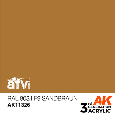 AK Interactive 11326 RAL 8031 F9 Sandbraun 17ml AFV 3G Acrylic Model Paint