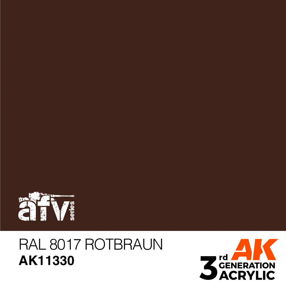 AK Interactive 11330 RAL 8017 Rotbraun 17ml AFV 3G Acrylic Model Paint