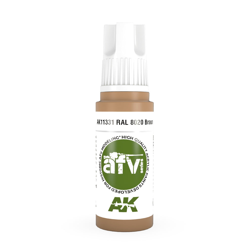 AK Interactive 11331 RAL 8020 Braun 17ml AFV 3G Acrylic Model Paint