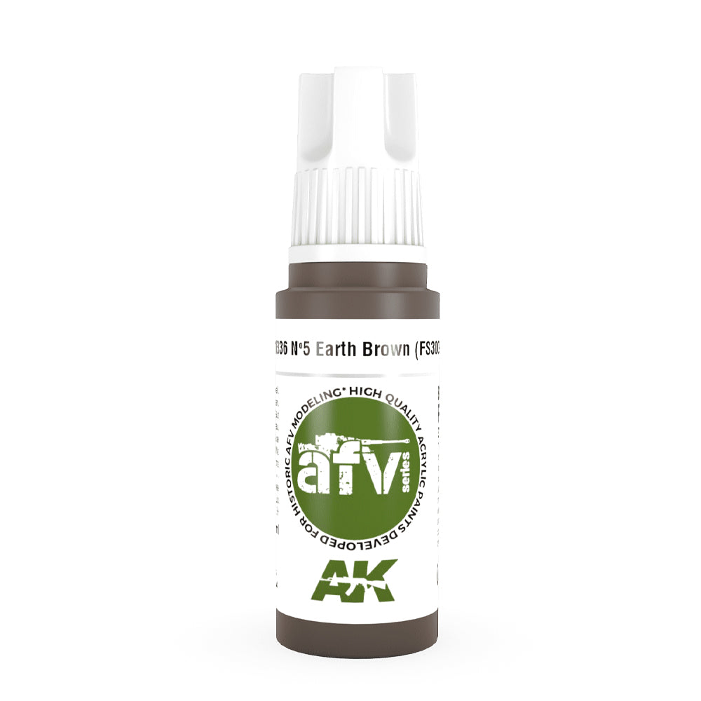 AK Interactive 11336 Nº5 Earth Brown (FS30099) 17ml AFV 3G Acrylic Model Paint
