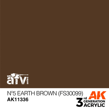 AK Interactive 11336 Nº5 Earth Brown (FS30099) 17ml AFV 3G Acrylic Model Paint