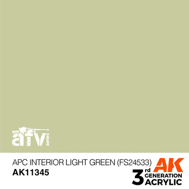 AK Interactive 11345 APC Interior Light Green (FS24533) 17ml AFV 3G Acrylic Paint