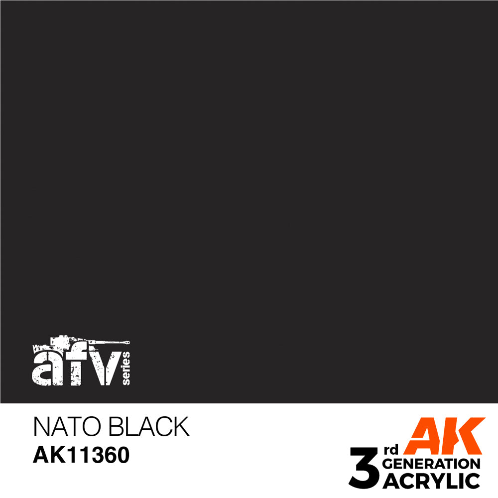 AK Interactive 11360 NATO Black 17ml AFV 3G Acrylic Model Paint