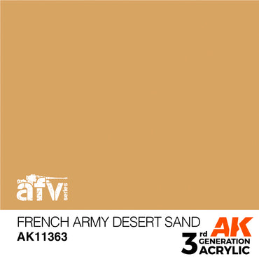 AK Interactive 11363 French Army Desert Sand 17ml AFV 3G Acrylic Model Paint
