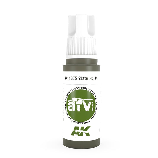 AK Interactive 11375 Slate No.34 17ml AFV 3G Acrylic Model Paint