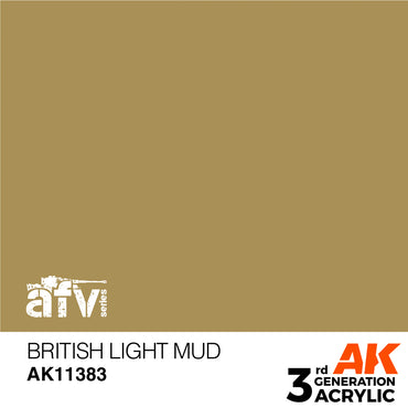 AK Interactive 11383 British Light Mud 17ml AFV 3G Acrylic Model Paint