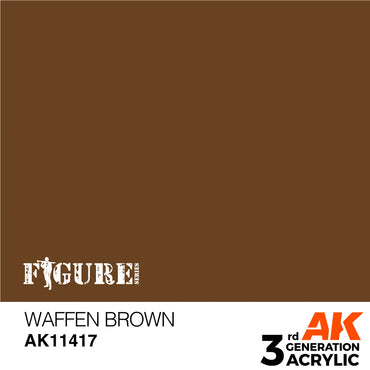 AK Interactive 11417 Waffen Brown 17ml 3G Acrylic Model Paint