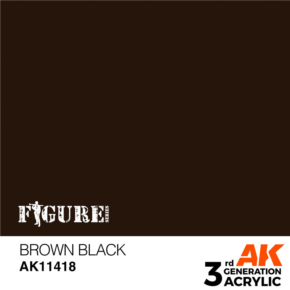 AK Interactive 11418 Brown Black  17ml 3G Acrylic Model Paint