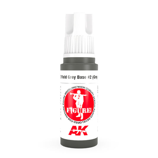 AK Interactive 11423 Field Grey Base #2 Grey Uniform 17ml 3G Acrylic Model Paint