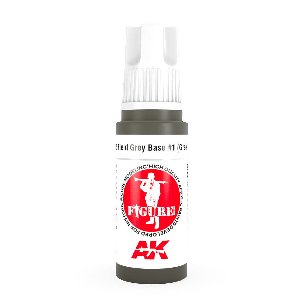 AK Interactive 11425 Field Grey Base #1 Green Uniform 17ml 3G Acrylic Model Paint