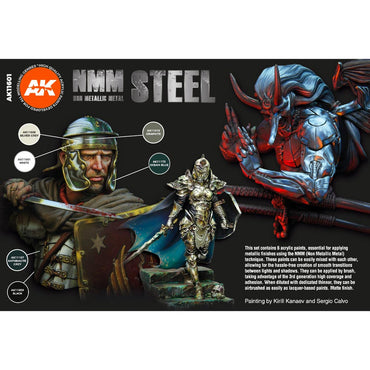 AK Interactive 11601 Non Metallic Metal: Steel Acrylic Paint Set