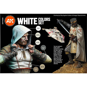 AK Interactive 11609 White Colours Acrylic Paint Set