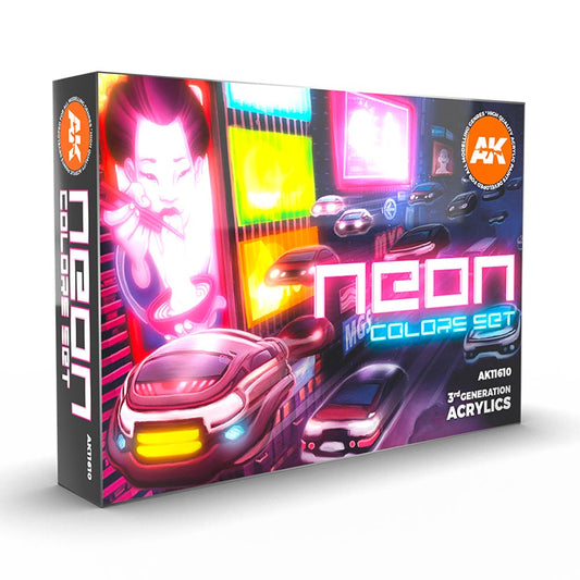 AK Interactive 11610 Neon Colours 3G Acrylic Paint Set