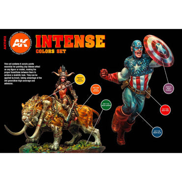AK Interactive 11612 Intense Colours Acrylic Paint Set