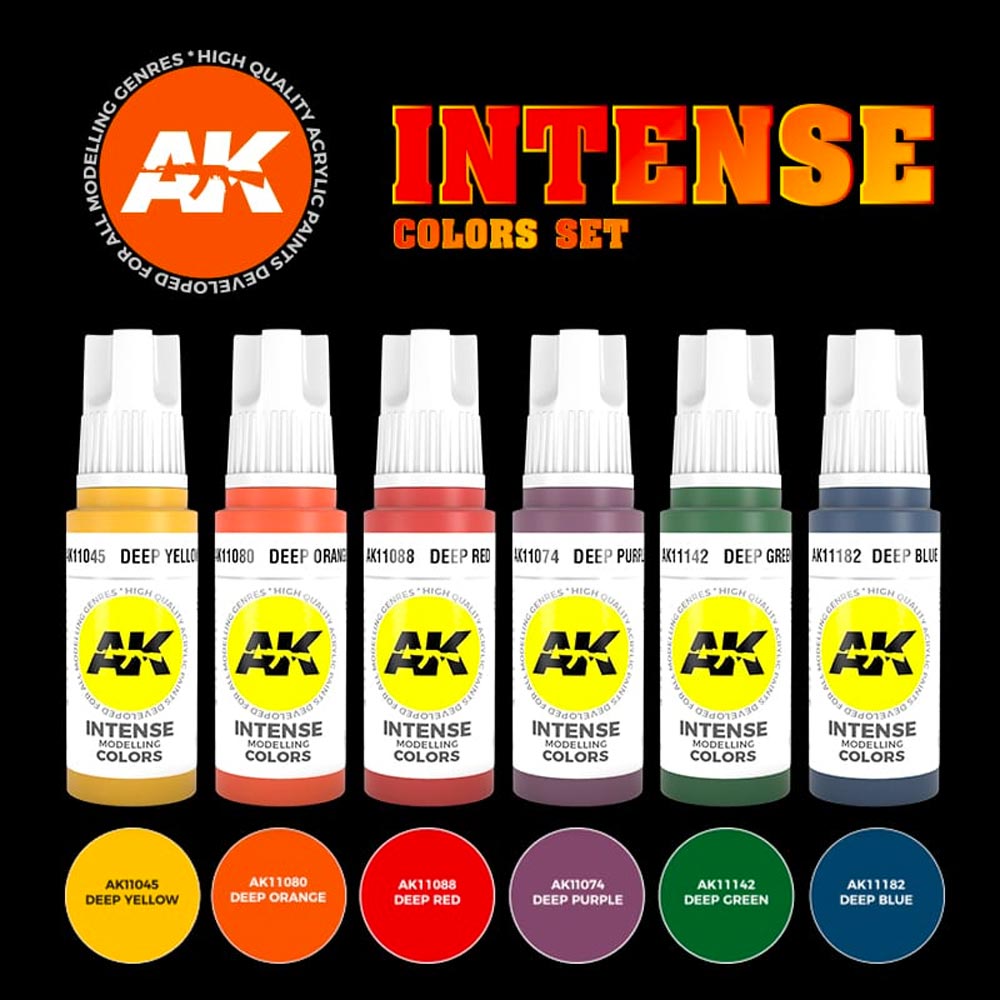 AK Interactive 11612 Intense Colours Acrylic Paint Set