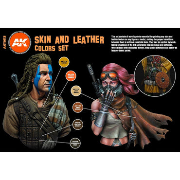 AK Interactive 11613 Skin and Leather Colours Acrylic Paint Set