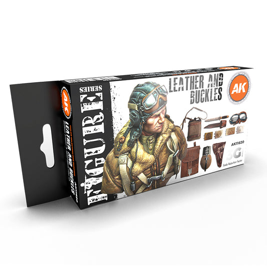 AK Interactive 11620 Leather and Buckles 3G Acrylic Paint Set