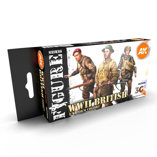 AK Interactive 11636 WWII British Uniform Colours 3G Acrylic Paint Set