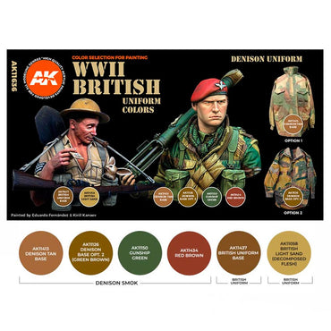 AK Interactive 11636 WWII British Uniform Colours 3G Acrylic Paint Set
