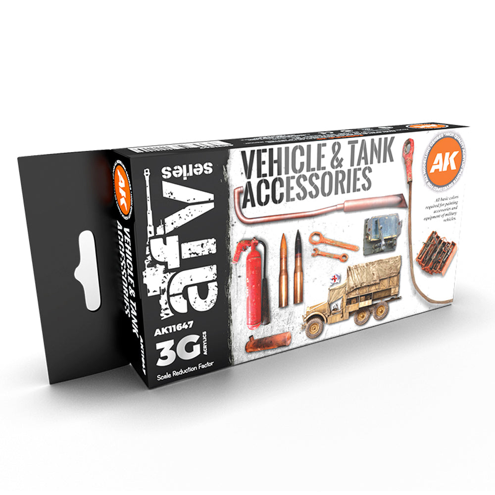 AK Interactive 11647 Vehicle & Tank Accessories 3G Acrylic Paint Set