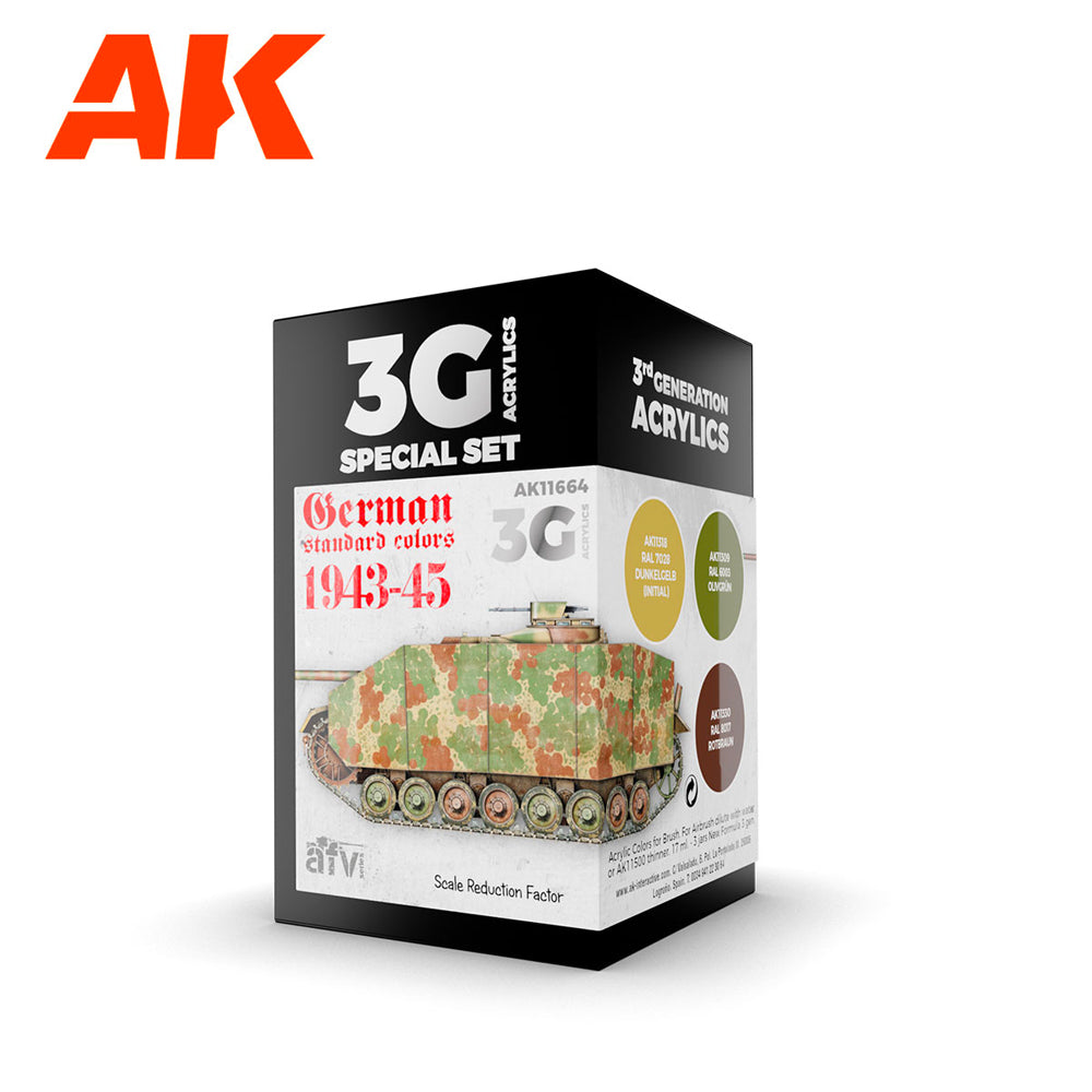 AK Interactive 11664 German Standard 1944-45 Combo Colours 3G Acrylic Paint Set