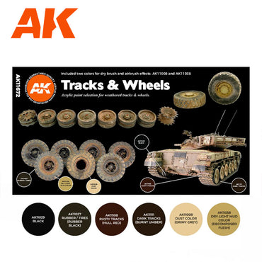 AK Interactive 11672 Tracks and Wheels 3G Acrylic Paint Set