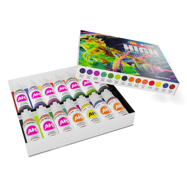 AK Interactive 11780 High Pigmentation 3G Acrylic Paint Set 14 Colours