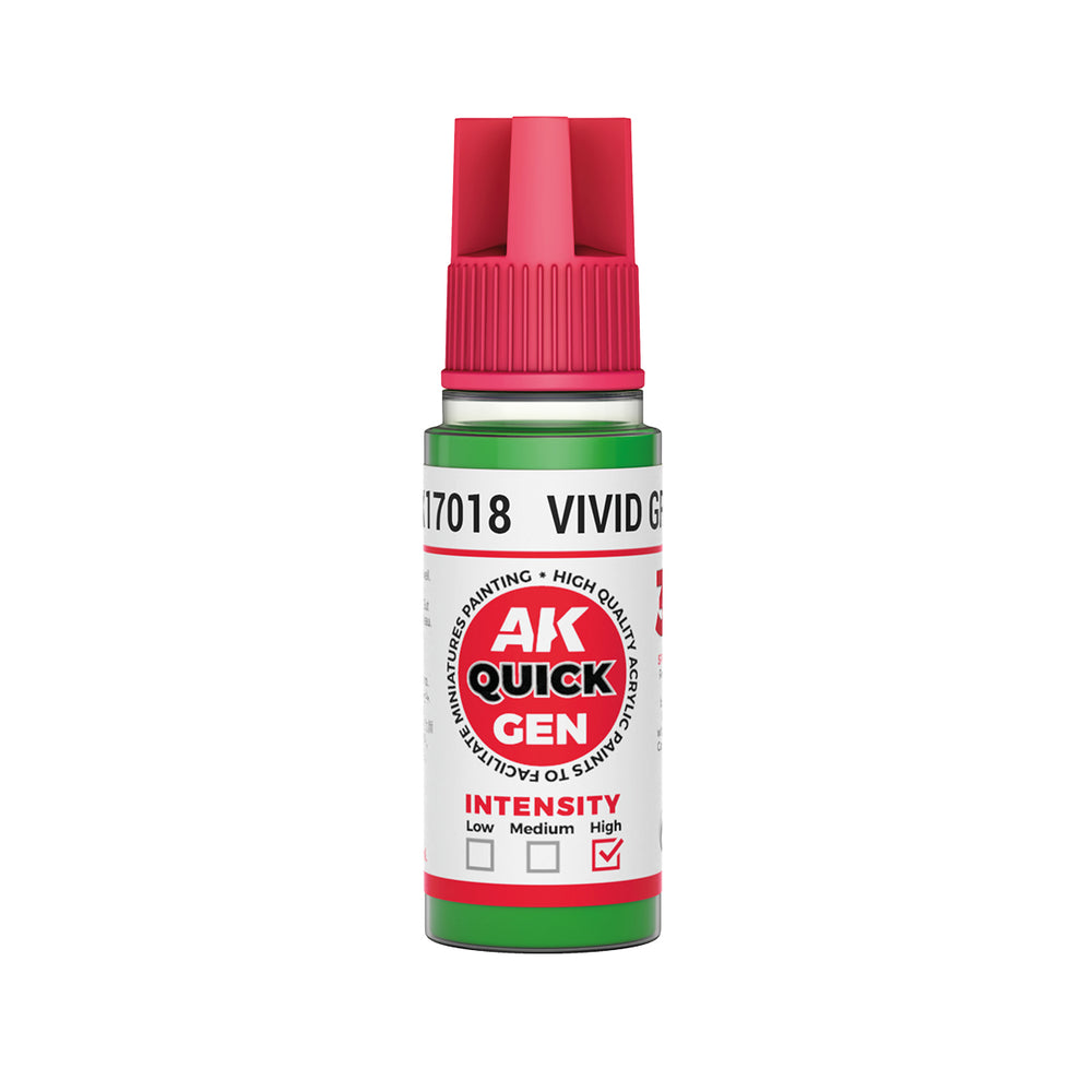 AK Interactive Quick Gen 17018 Vivid Green 18ml Acrylic Paint