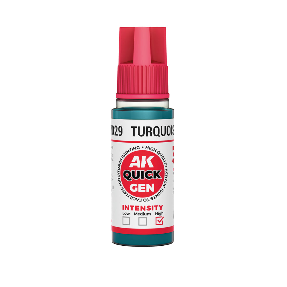 AK Interactive Quick Gen 17029 Turquoise Blue 18ml Acrylic Paint