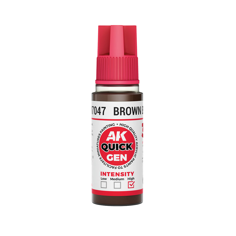 AK Interactive Quick Gen 17047 Brown Black 18ml Acrylic Paint
