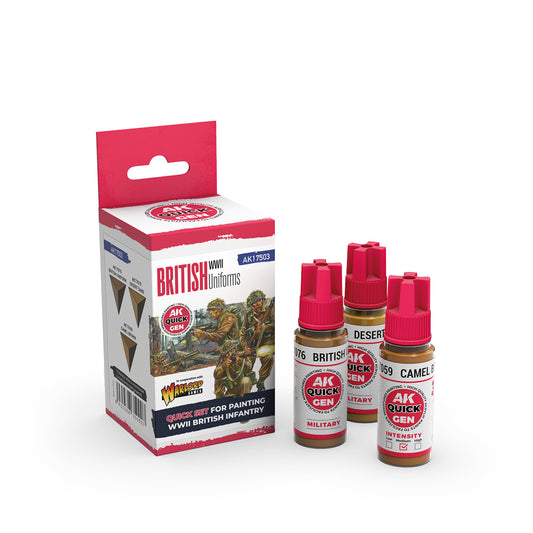 AK Interactive Quick Gen 17503 British Uniforms Acrylic Paint Set