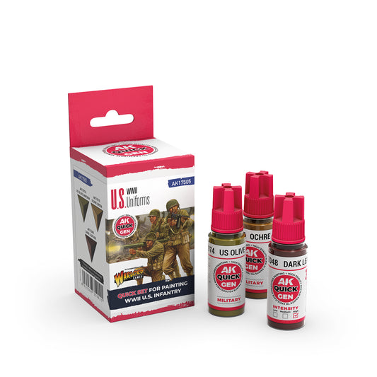 AK Interactive Quick Gen 17505 US Uniforms Acrylic Paint Set
