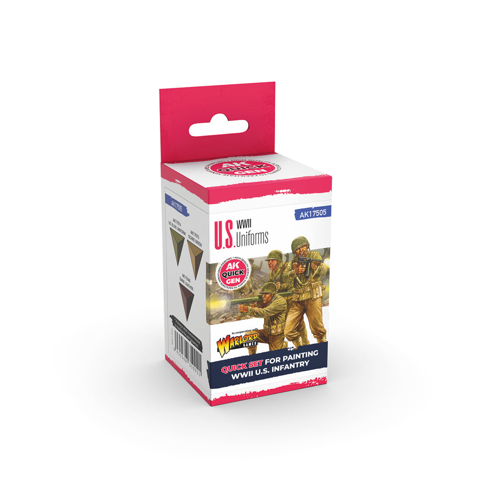 AK Interactive Quick Gen 17505 US Uniforms Acrylic Paint Set
