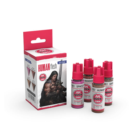 AK Interactive Quick Gen 17506 Human Flesh Acrylic Paint Set