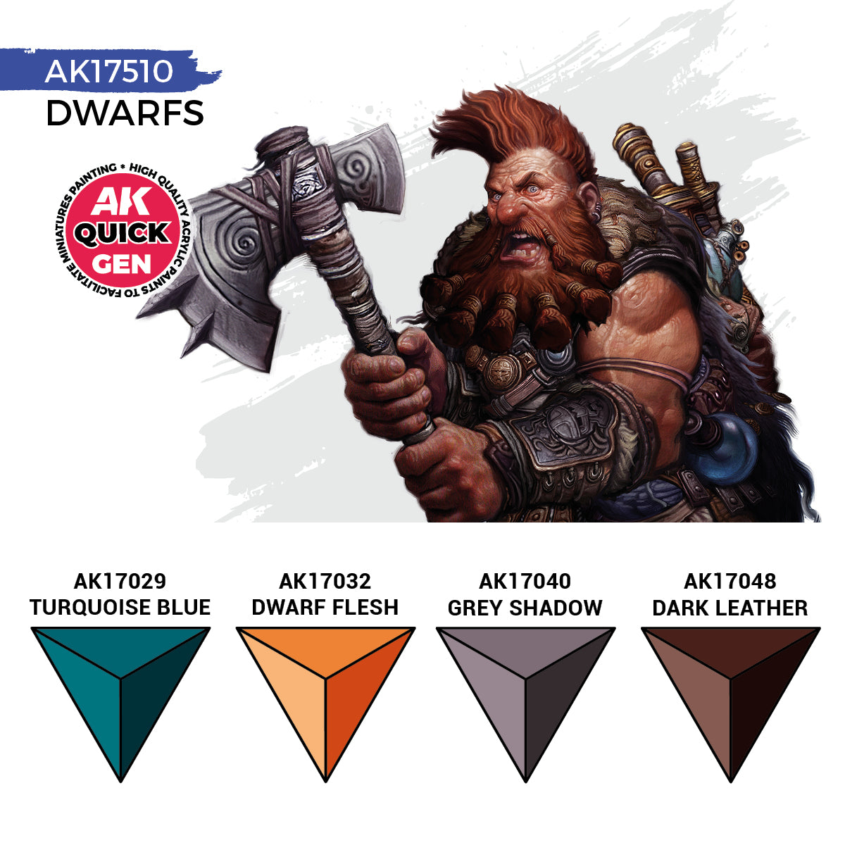AK Interactive Quick Gen 17510 Dwarfs Acrylic Paint Set