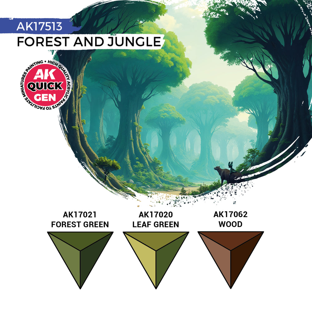 AK Interactive Quick Gen 17513 Forest & Jungle Acrylic Paint Set