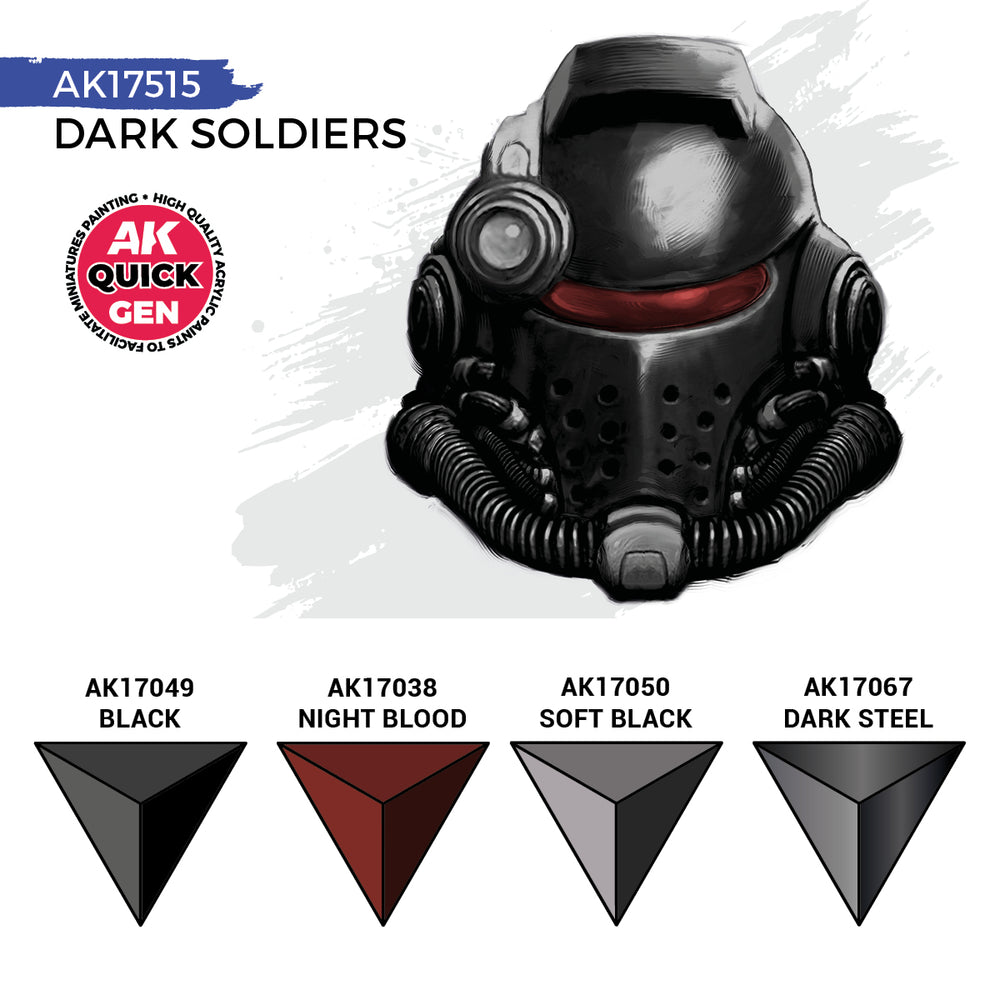 AK Interactive Quick Gen 17515 Dark Soldiers Acrylic Paint Set