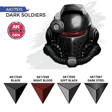 AK Interactive Quick Gen 17515 Dark Soldiers Acrylic Paint Set