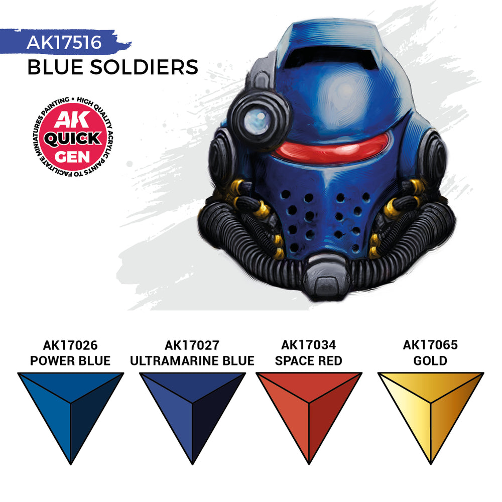 AK Interactive Quick Gen 17516 Blue Soldiers Acrylic Paint Set